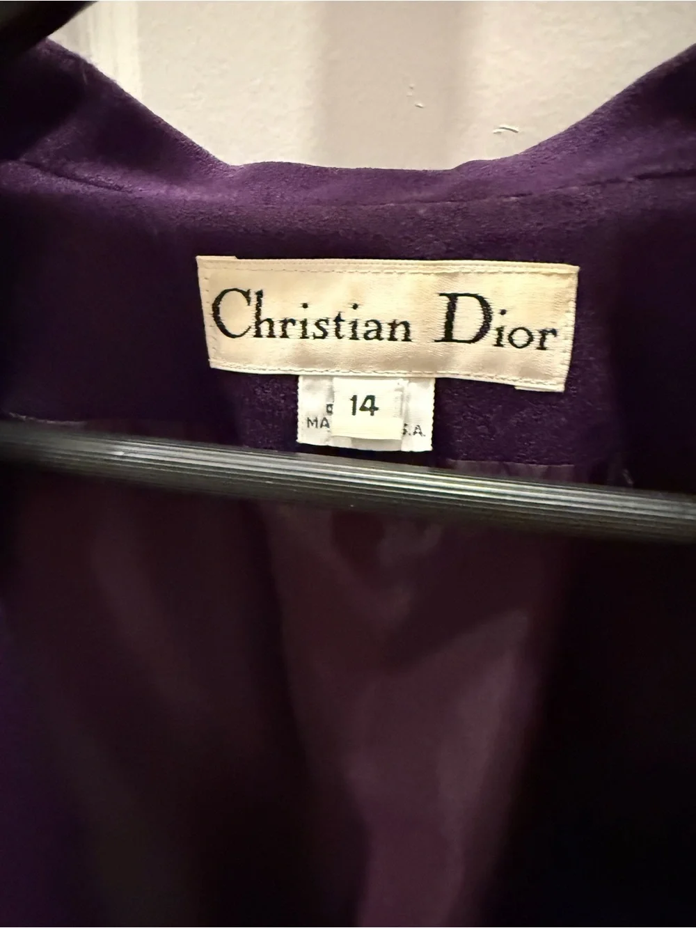 Christian Dior Double Breasted eggplant elegant jacket